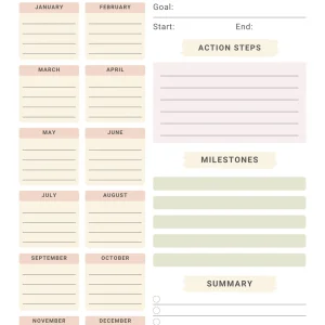 SMART Goals Breakdown Sheet