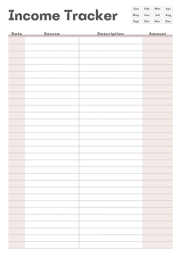 Small Business Income & Expense Sheet