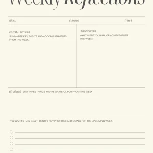 Weekly Reflection & Review Printable